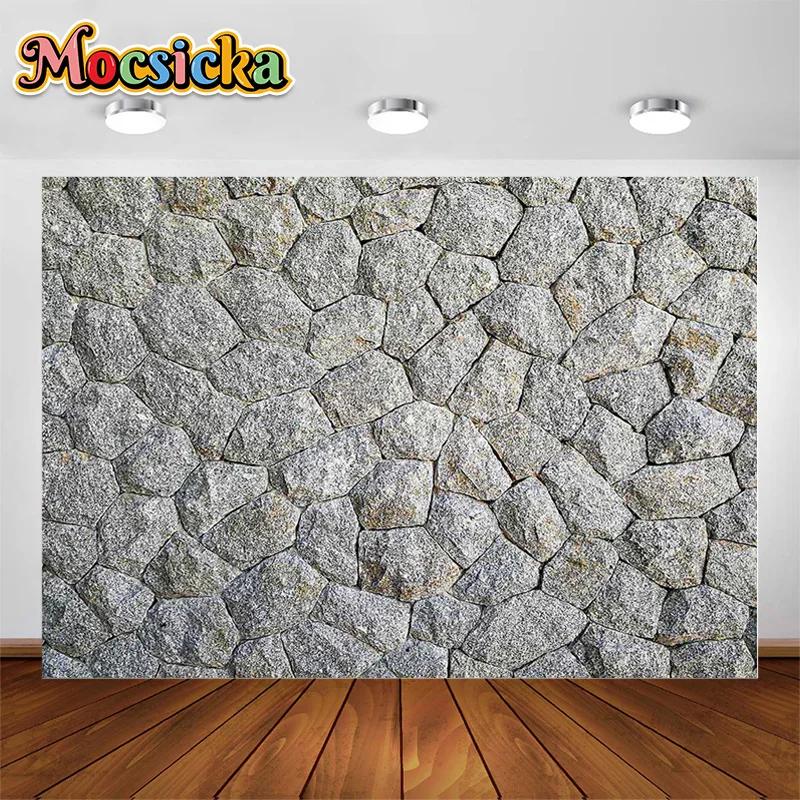 

MOCSICKA Stone Floor Gray Rock Photography Background Texture Spring Children Portrait Decor Backdrop Photocall Photo Studio