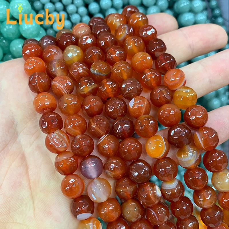 Echte Naturstein rote Achate Perlen für Schmuck herstellung DIY fertige Produkt dekoration Handwerk Kopf bedeckung 15 "Strang 4/6/8/10/12mm – Detail 4