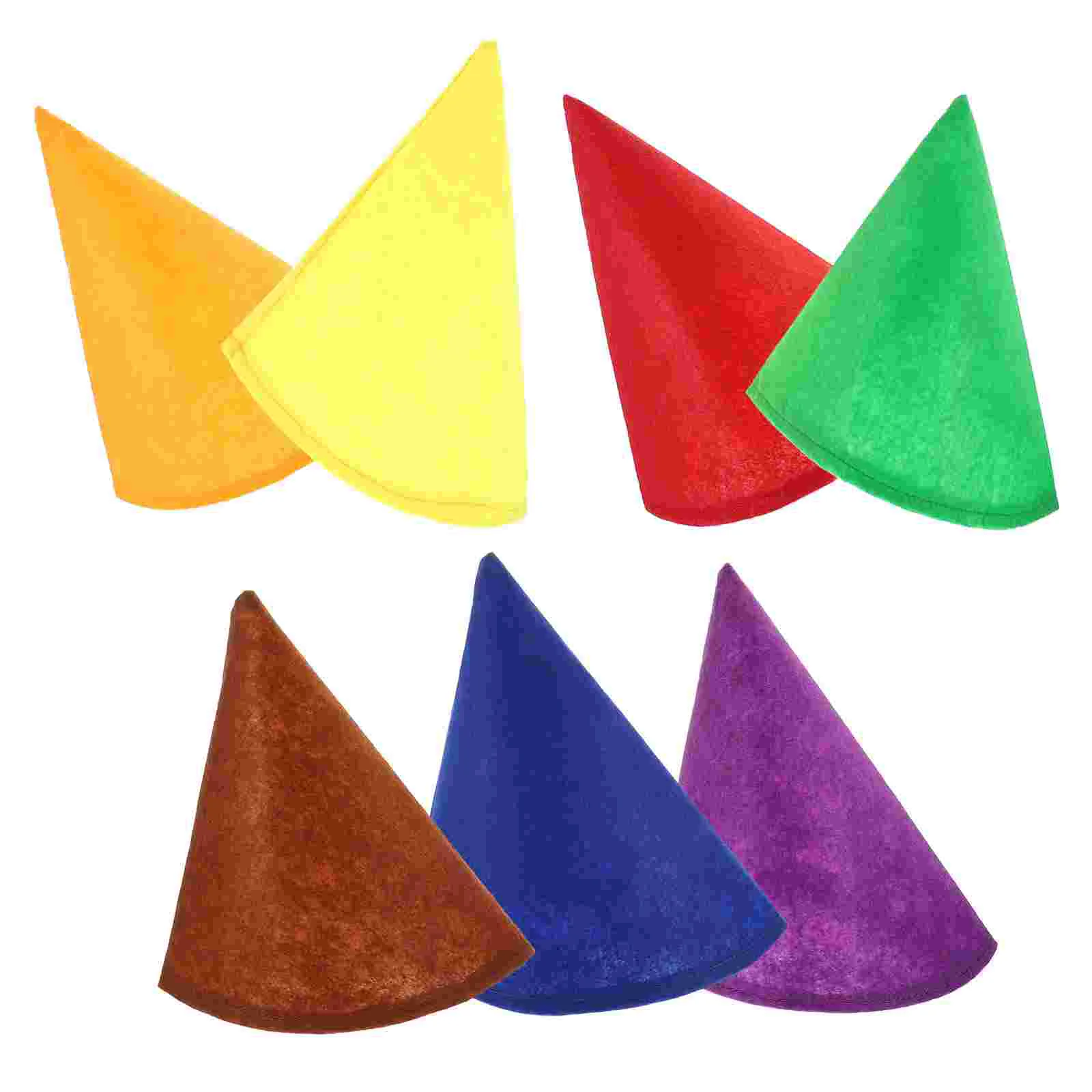 

7 Pcs Party Hat Dwarf Hats Costume Accessory Cap Felt Cloth Christmas Decorative Man