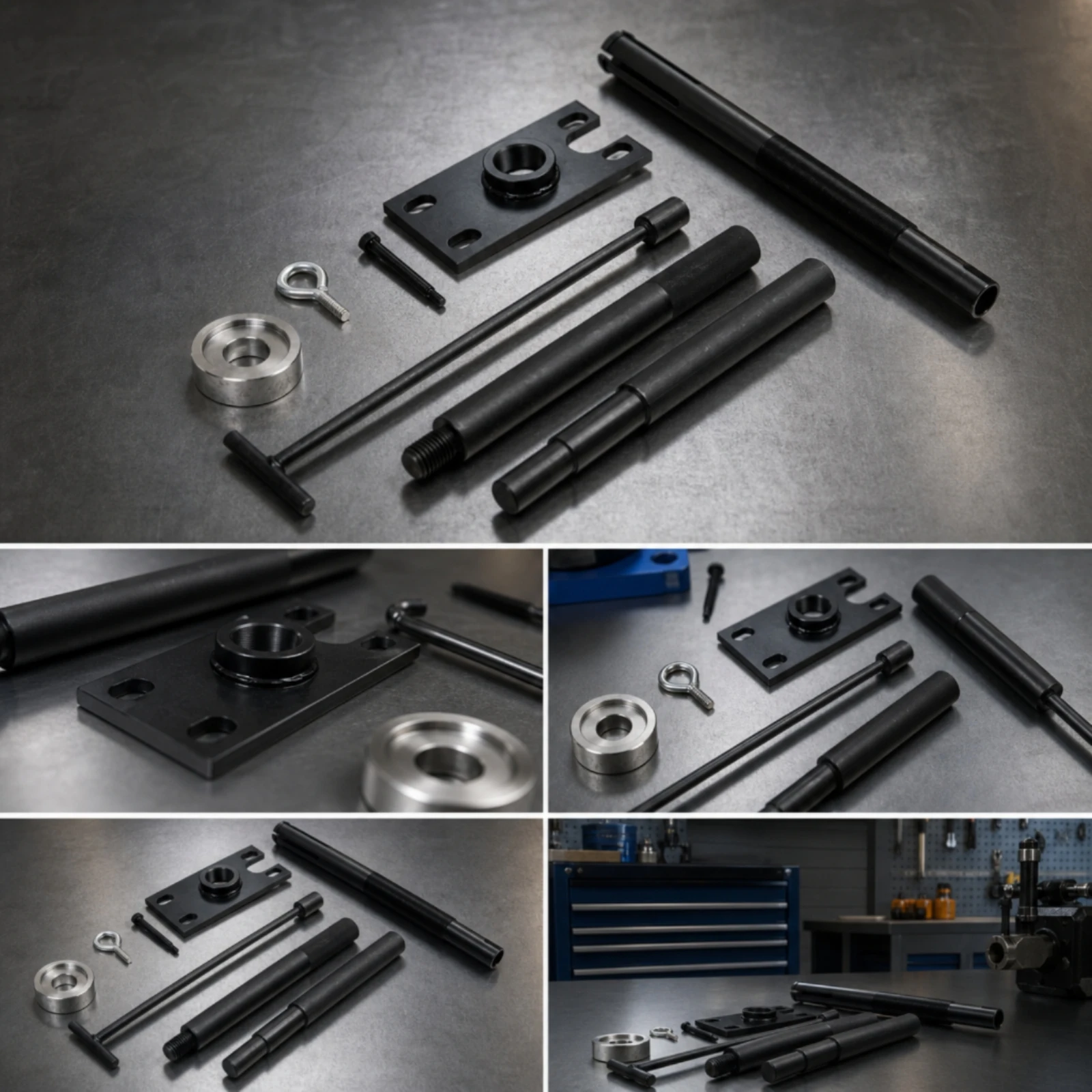 Extracteur de roulement à joint universel compact, kit d'outils d'extraction automobile noir mat, durable pour mécaniciens, ateliers, garages