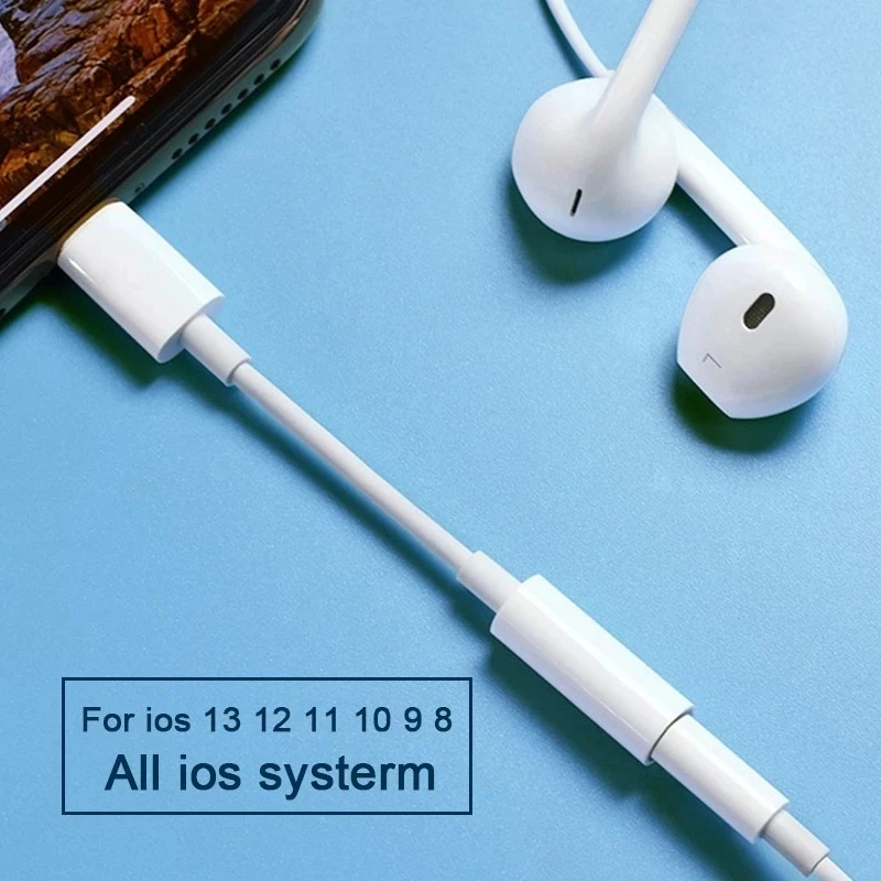 For Lighting Headphone Adapter for IPhone 11 12 13 14 Pro Max 12Mini SE 2020 XS XR X 8 7 + IOS To 3.5 Mm Jack AUX Audio Cable