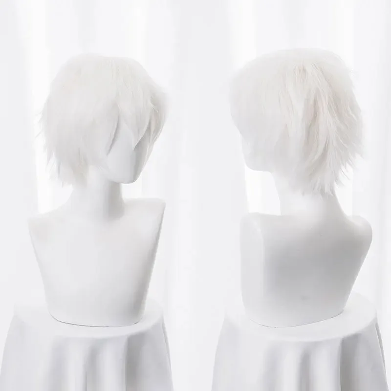 

2019 Gintama Gintoki Sakata 35 см/13,8 дюйма, короткие белые мужские синтетические волосы Perucas, парики для косплея; 3 В, 6, h; 8 дюймов