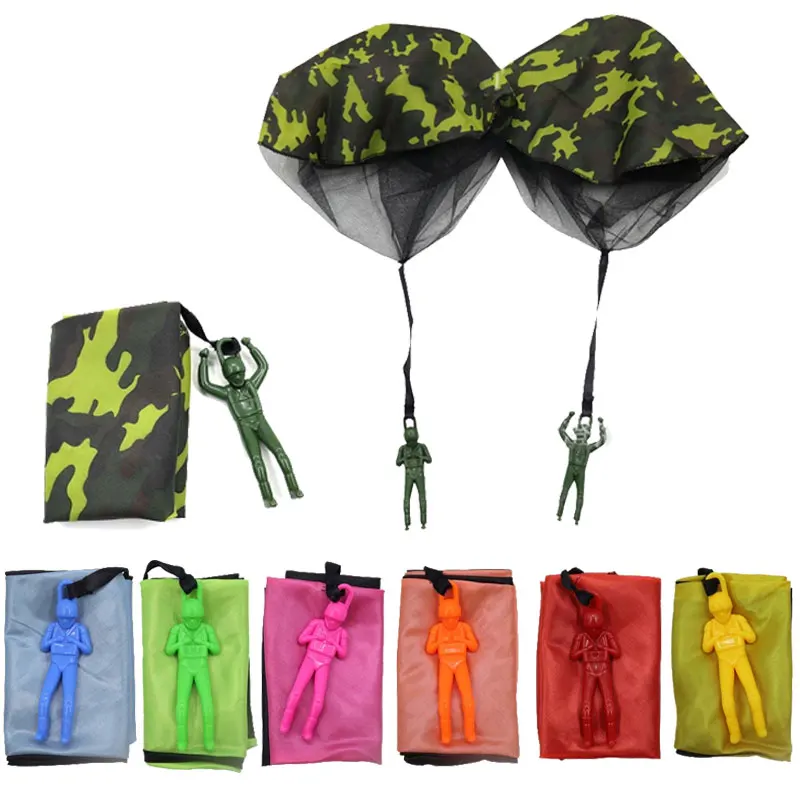 Adults Teen Kids Novelty Funny Hand Throwing Army Parachute Toys Launching Soldier Flying Toy Outdoor Activity Game for Men Boys