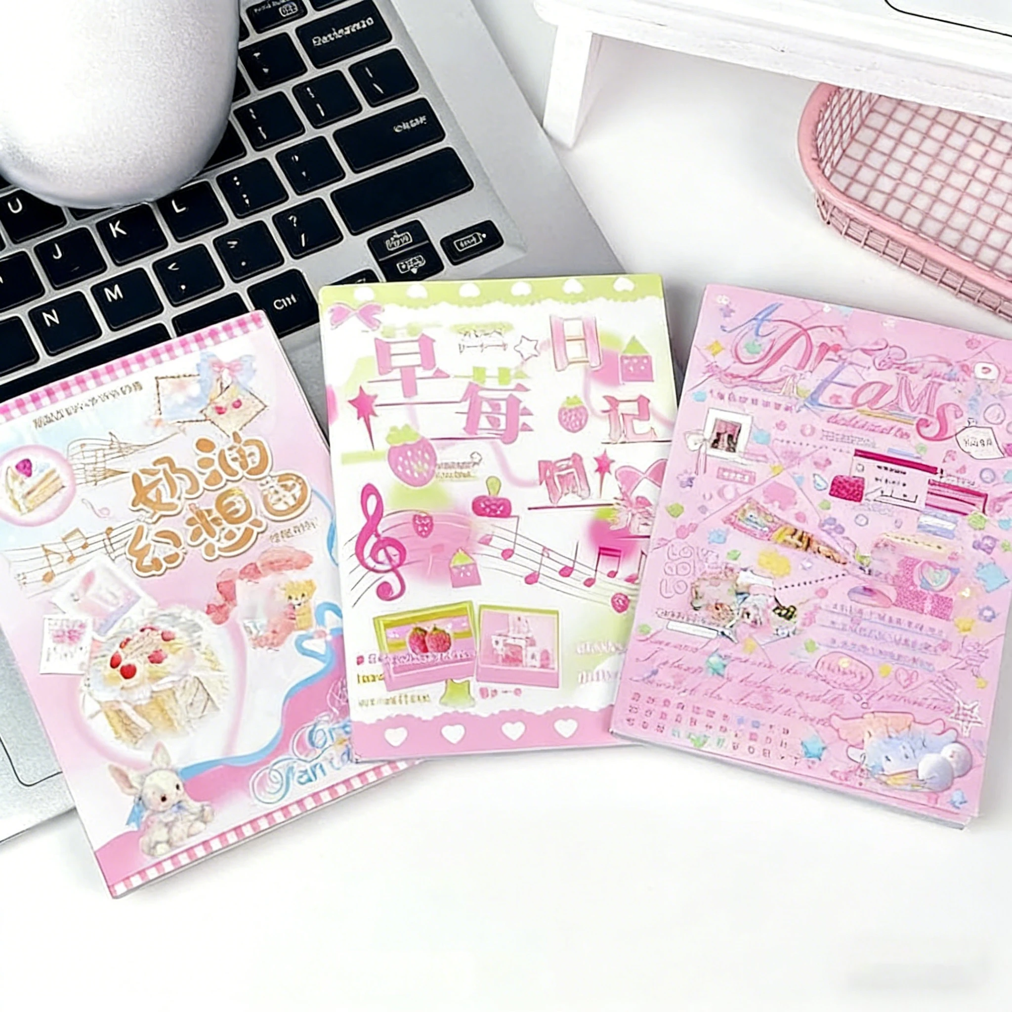 Cute Japanese Cute Strawberry Breeding Cream Fantasia Dream Lyrics Sticker Book Decoration Handbook Material New Sticker Gift