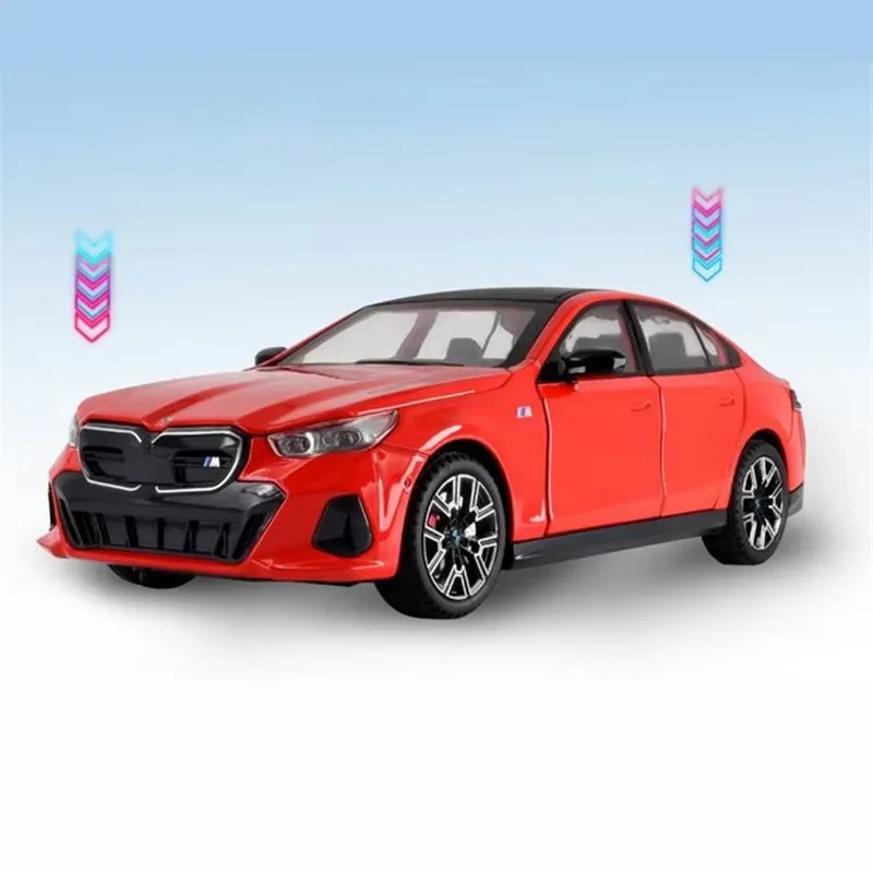 1:24 BMW i5 M60 Coupe Alloy Car Model Diecasts Metal Limousine Pure Electric Vehicles Car Model Simulation Sound Light Kids Gift