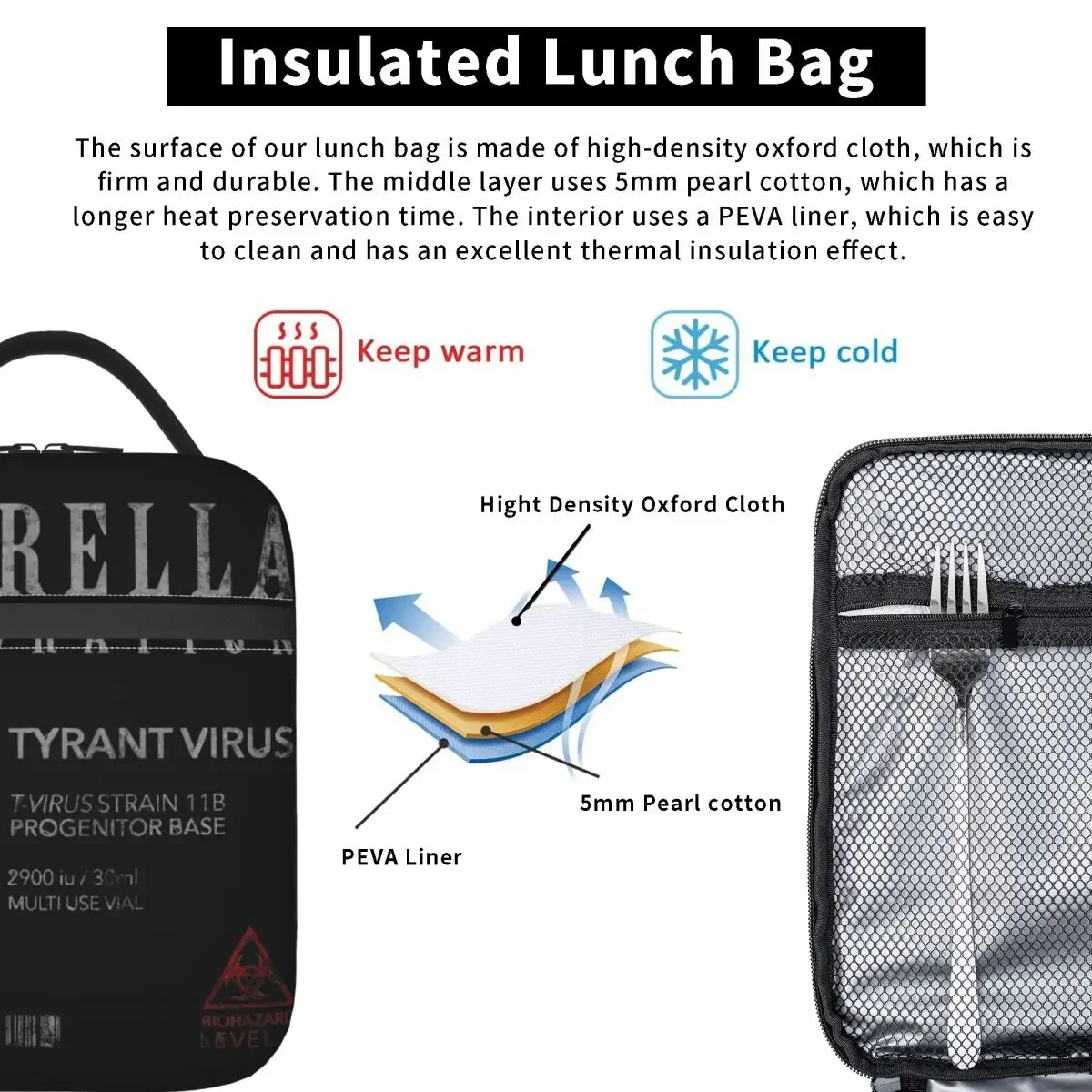 Nice Keepsake Resident Evils Umbrella Corporations Thermal Insulated Lunch Bag Food Container Bags Thermal Cooler Lunch Boxes