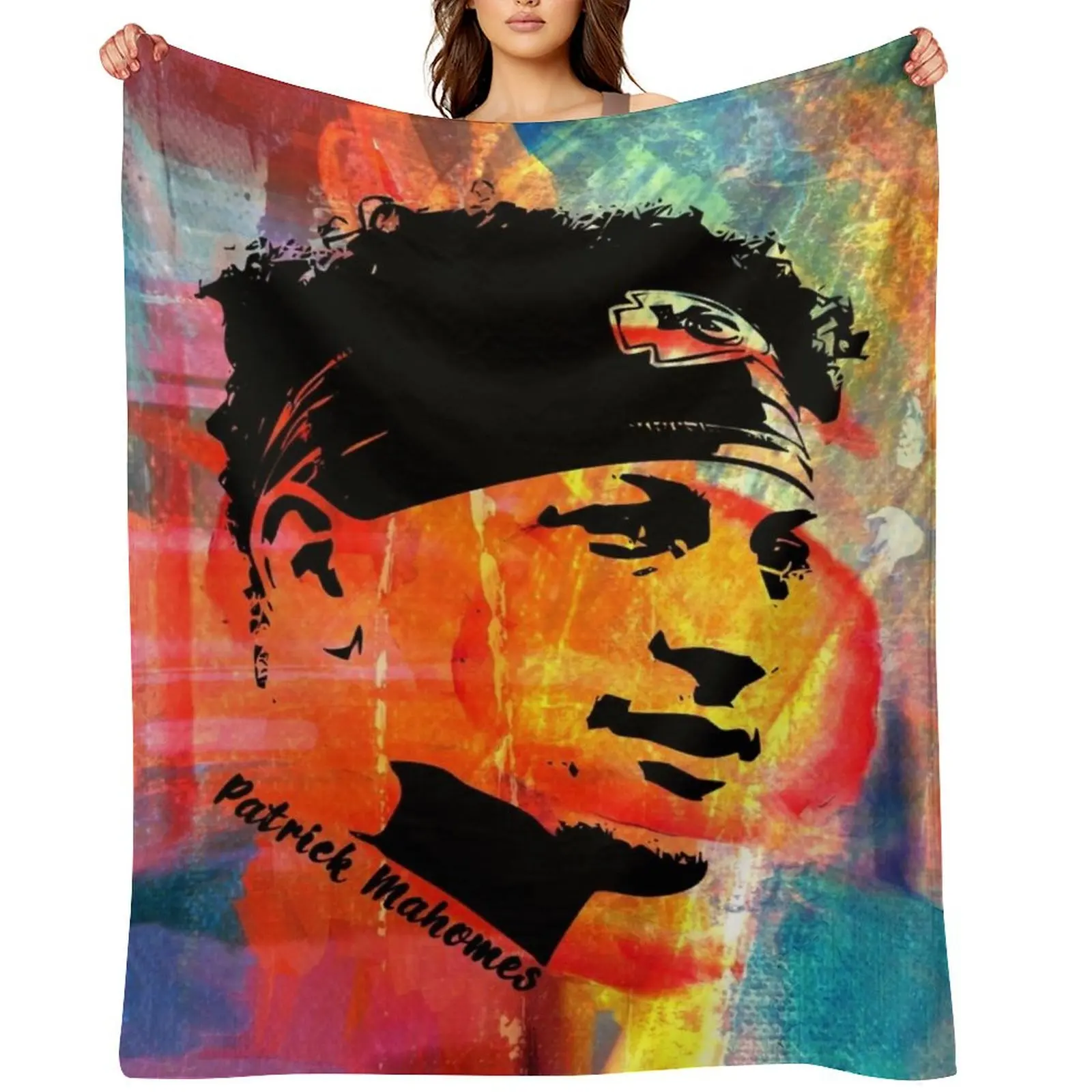 

Mahomes Abstract Painting Art Throw Blanket Custom Comforter Picnic Hairy Blankets
