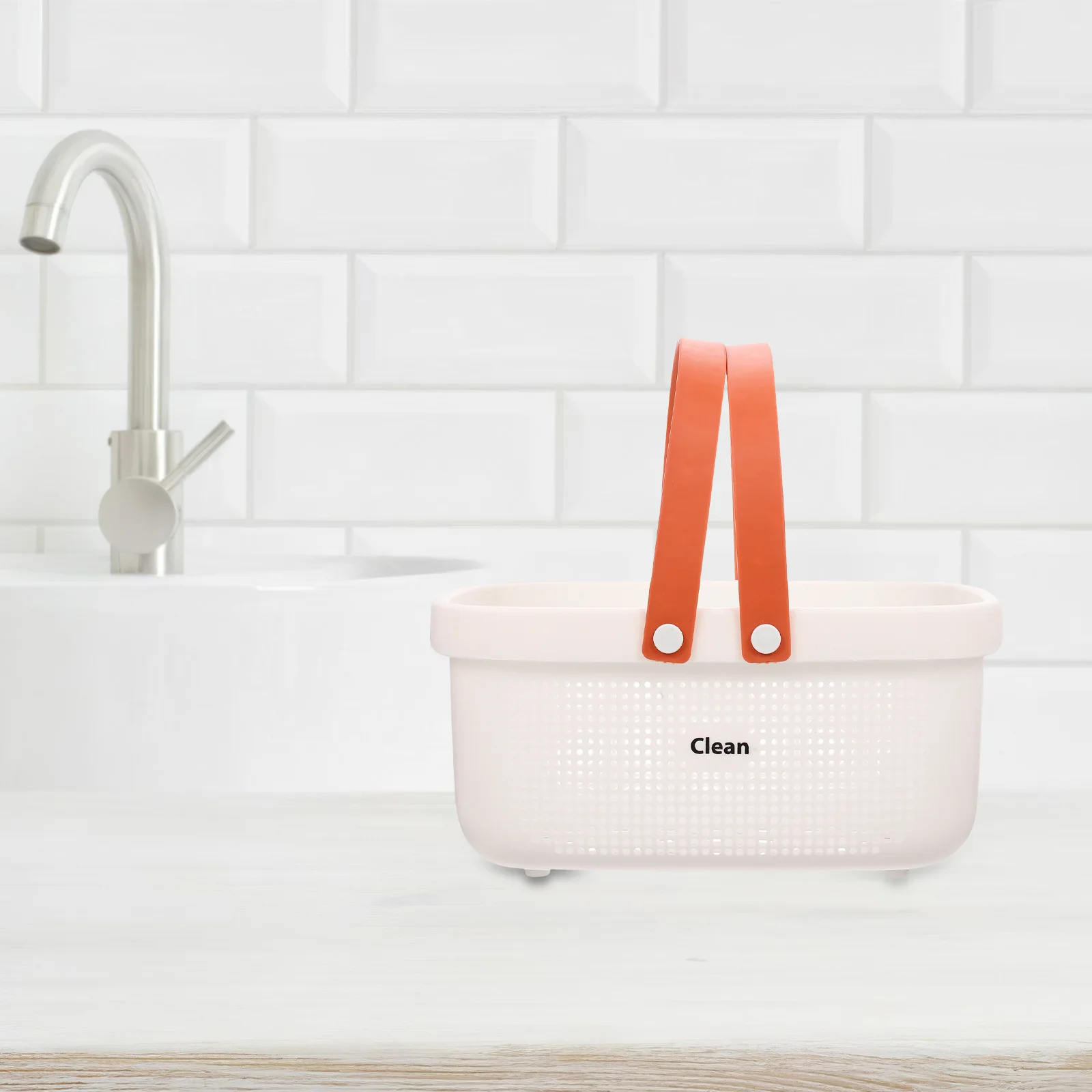 

Large Capacity Portable Shower Basket Bathroom Storage Basket Hollow Design with Ventilation Drain Holes and Wide Comfortable