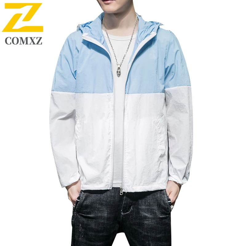 UV Sun protection Coat Men Summer Casual contrast Color Ultra Light Skin Windbreaker Women Outdoor Camping Fishing Hooded Coat