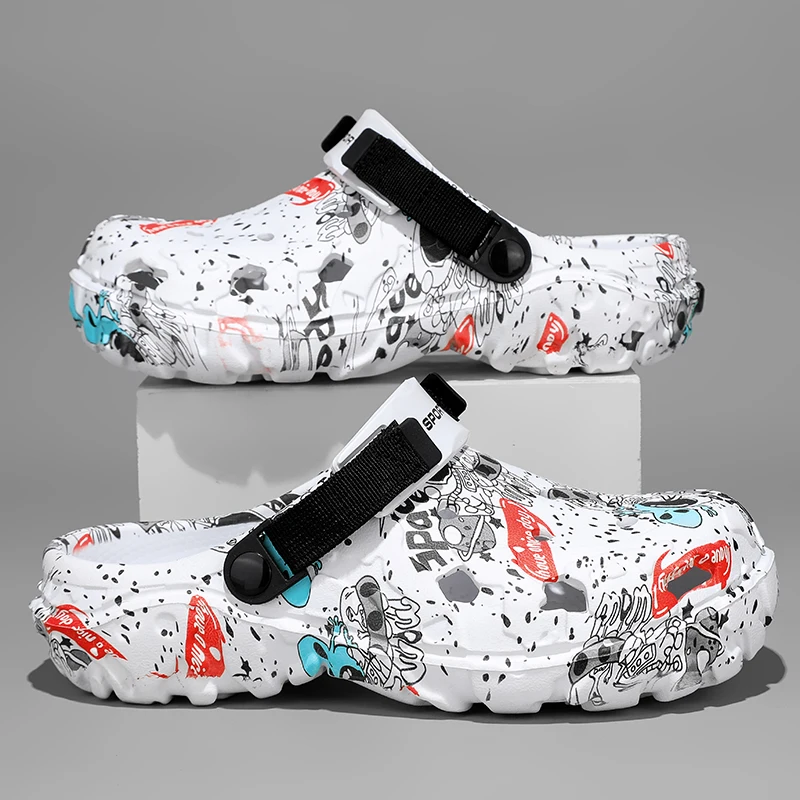Summer Men's Clogs Rubber Sandals Man Home Garden Shoes Beach Slippers Men Big Size 48 49 50 51 Comfort Soft Bottom Lightweight image 3