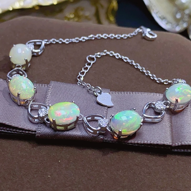 Natural Opal Bracelet for women silver 925 jewelry luxury gem stones 18k gold plated free shiping items