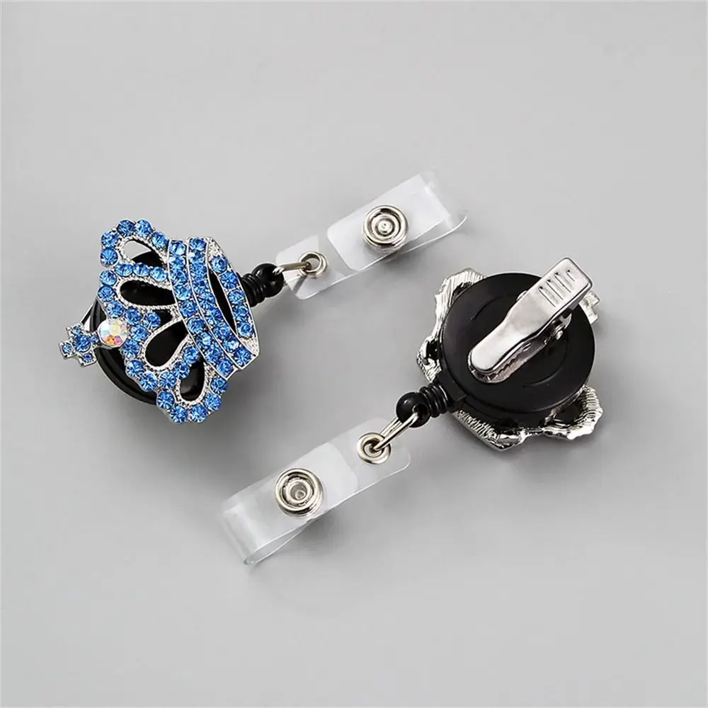 Lovely Diamond Crown Retractable Rotation Nurse Easy-pull Badge Reel Clip