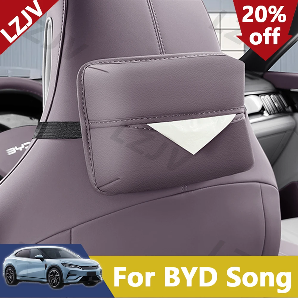 New For 2020-2025 BYD Seal U Sealion 6 Song Plus Car Tissue Box Seat Tissue Bag Original Car Color Paper Box Automotive Supplies