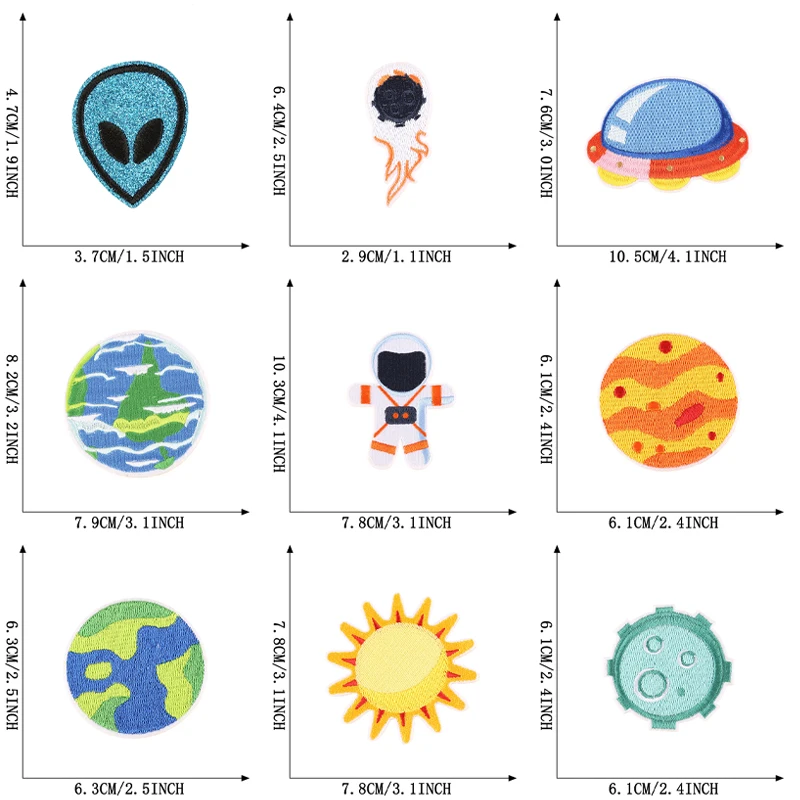 28 teile/los Space Star Patches Für Kleidung Kinder Jungen Eisen Auf Gestickte Jacken Rucksack Aufkleber Pack Diy Nähen Gemischte groß Parche – Detail 3