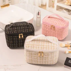 Borsa da toilette da viaggio portatile di grande capacità organizzatore da donna borse per la conservazione del trucco cosmetico borsa per il trucco con cerniera per ragazze