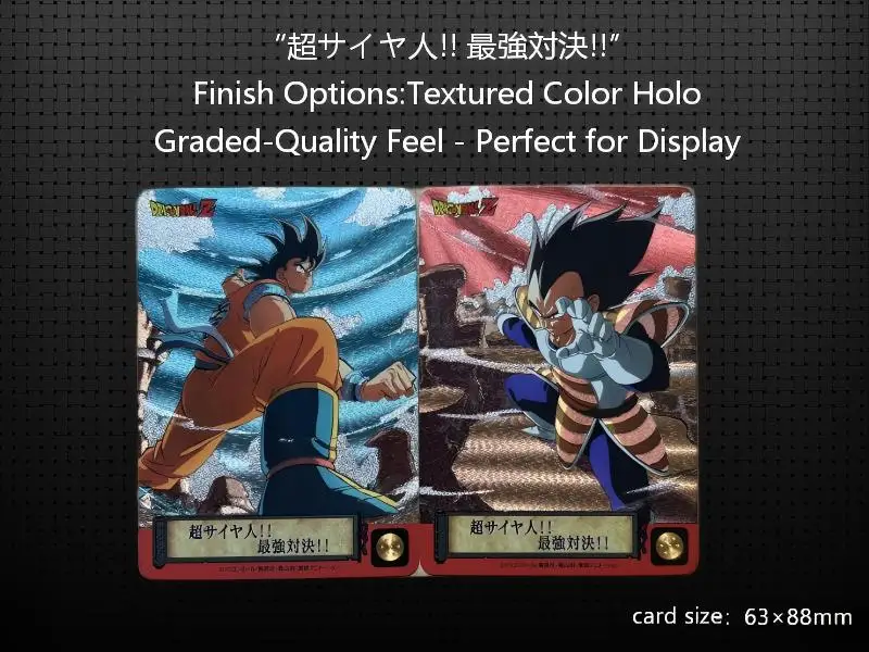 DIY Dragon Ball Son Goku Vegeta Strongest Duel Textured Color Holo Collectible Cards Anime Manga TCG CCG Gift Rare