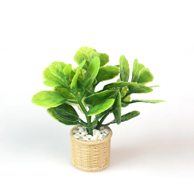 Miniature Artificial Mint Tree Dollhouse Decor Resin Plastic Simulation Plant Prop