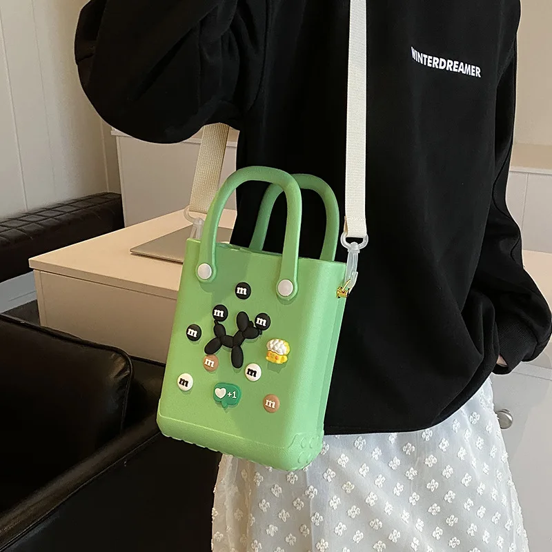 Candy Colored Bag Women\'s New Fashionable and Cute Internet Celebrity Handbag, Beach Bag Crossbody Bag Jelly Square Bag