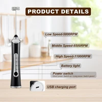 Handheld Milk Coffee Frother Rechargeable Electric Whisk Drink Mixer For Latte Cappuccino Hot Chocolate Egg Kitchen Whisk Gadget 3