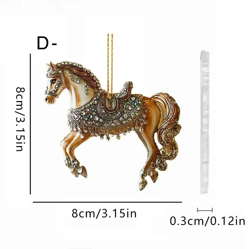 

Cross-Border New Gorgeous Galloping Horse Acrylic Decoration Holiday Gift Backpack Keychain Pendant