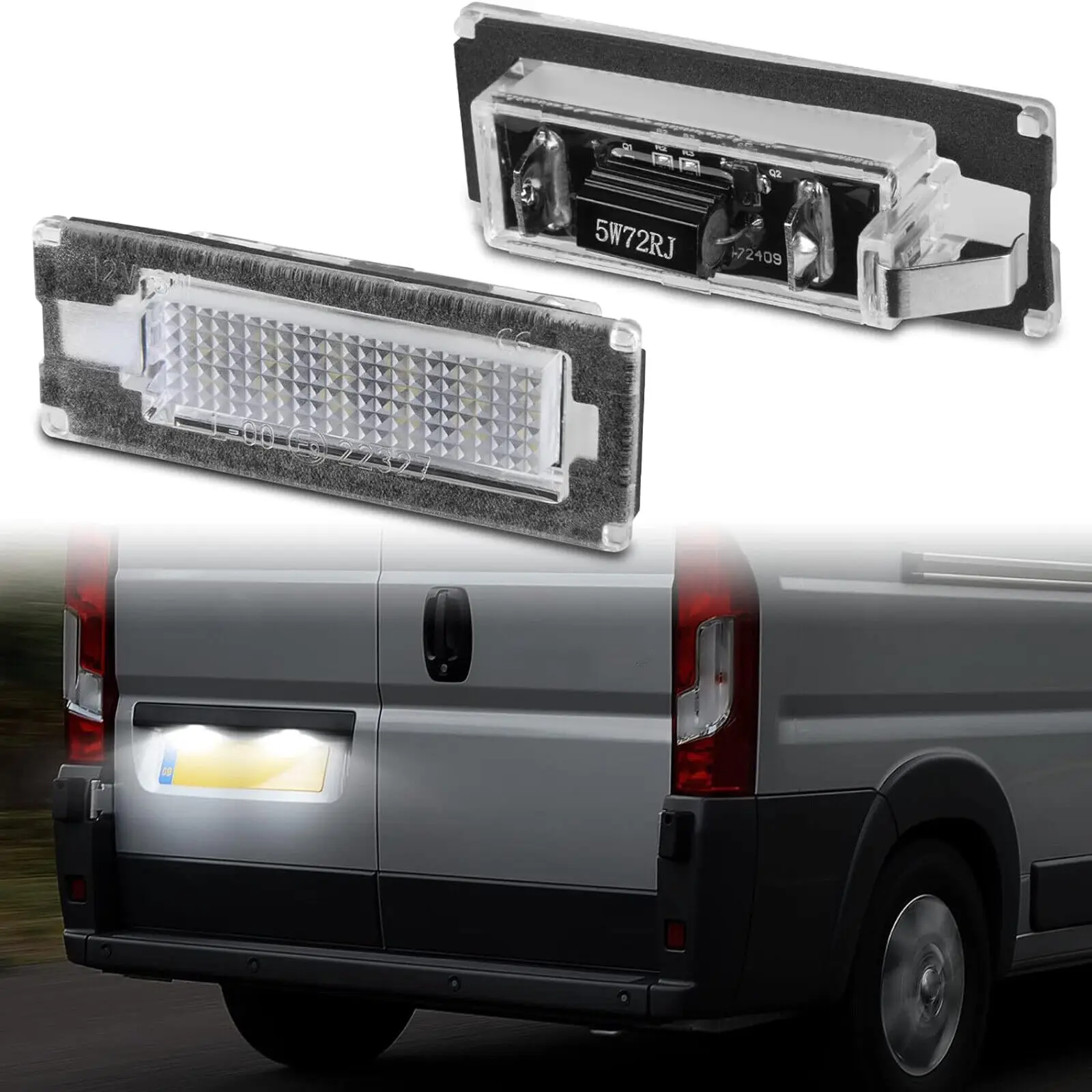 12V 18 LED License Number Plate Light Lamp White Light For Fiat Ducato Bus Box Peugeot Boxer Bus Box Citroen Jumper Bus Box