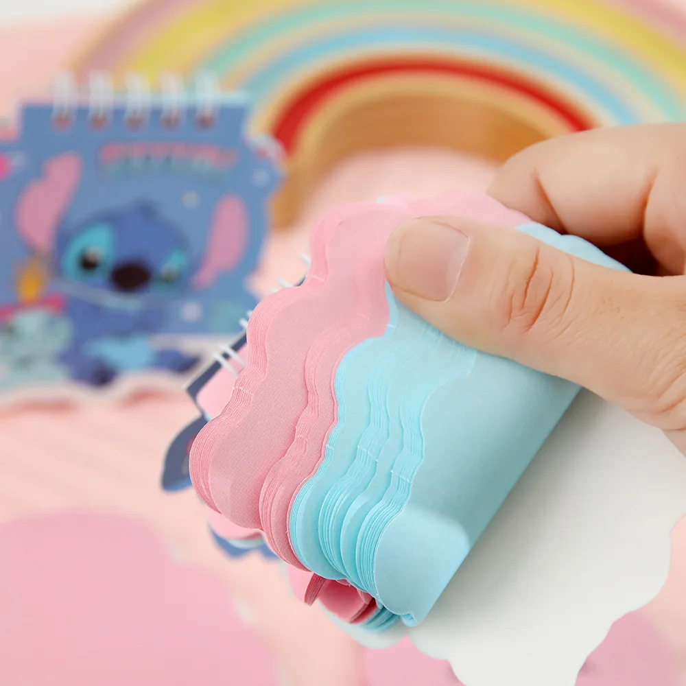 4pcs Disney Stitch A7 Gold Powder Special Coil Book Cartoon Color Page Hand Account Notepad Student Message Notebook Kids Gift