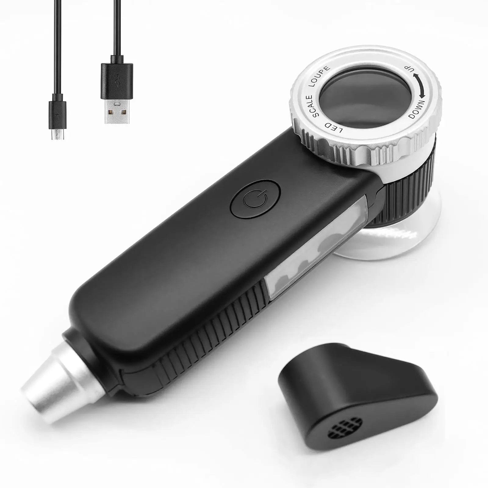 Led uv Handheld Iluminado Magnifier com Lâmina Lupas Recarregáveis Jewelers Loupe Gem Jade Jewelry Repair 30x