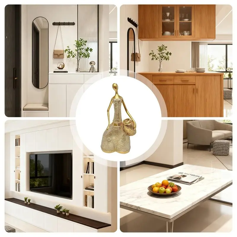 فلاش الاتجاه الحديثة لسطح المكتب ديكور المنزل مجردة الراتنج الشكل عقد جرة المنحوتات جسم الإناث لغرفة المعيشة #2