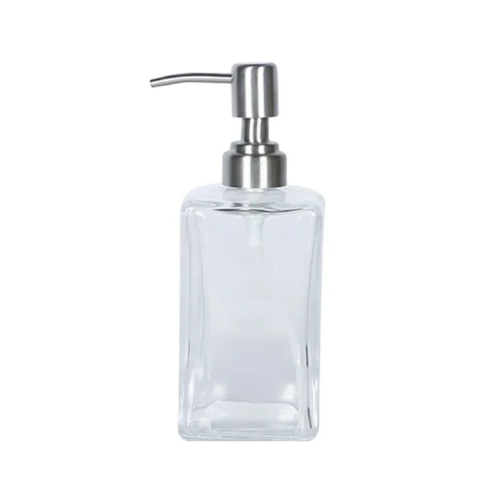

Glass Travel Bottle Pump 500ml Refillable Empty Container for Shampoo Lotion Liquid Soap Portable Use Glass Travel Bottle