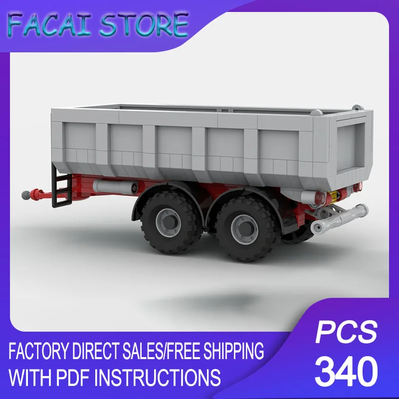 

Moc Building Bricks Modular Dump/Tipping Trailer City Tractor 60498 Model Technology Blocks Christmas DIY Toy Construction Gifts