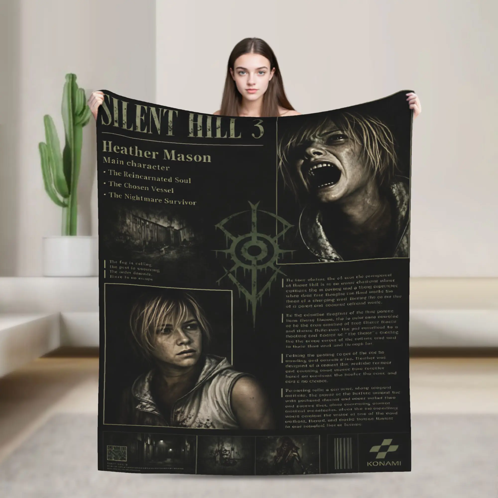 Silent Hill 3  Horror Game Flannel Blanket  Warm Soft Throw Blanket for Living Room Decorative Novelty Bedspread Sofa Bed Cover