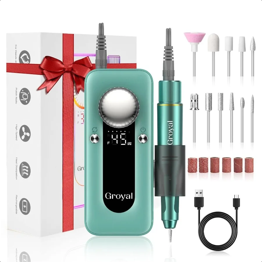 

Electric Nail Drill Profional 45000RPM Cordl Electric Nail File for Acrylic Gel Nails Profional Nail Drill Manicure Pedicure Po