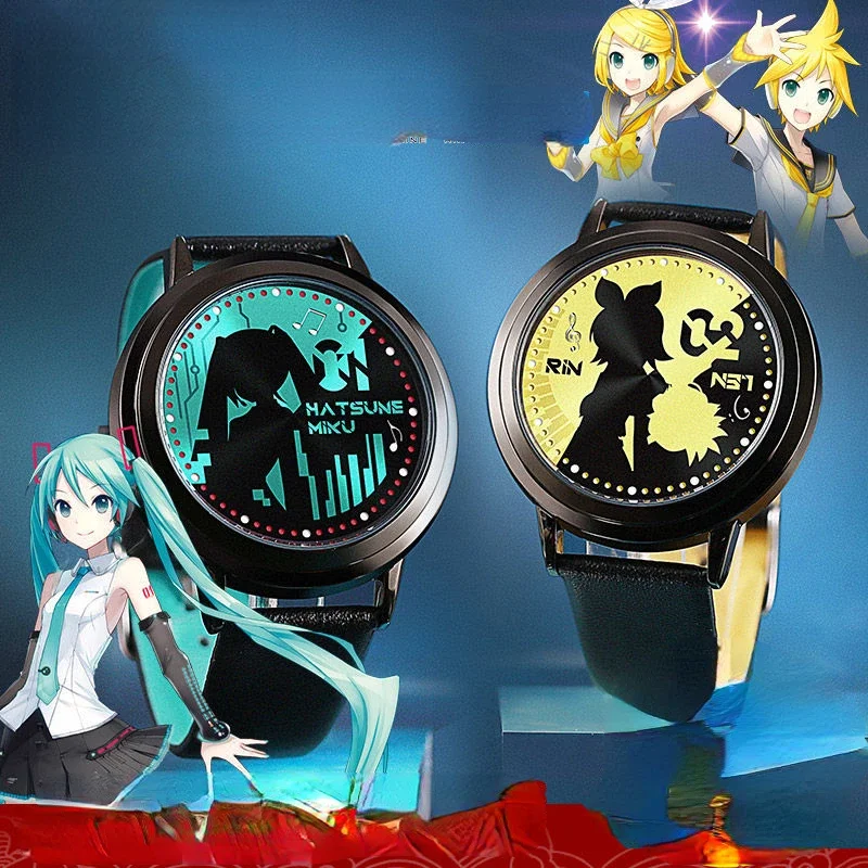 montre-Electronique-led-bidimensionnelle-avec-miroir-et-cloche-pour-Etudiant-cadeau-creatif-et-mignon-avec-dessin-anime-hatsune-ata-ku