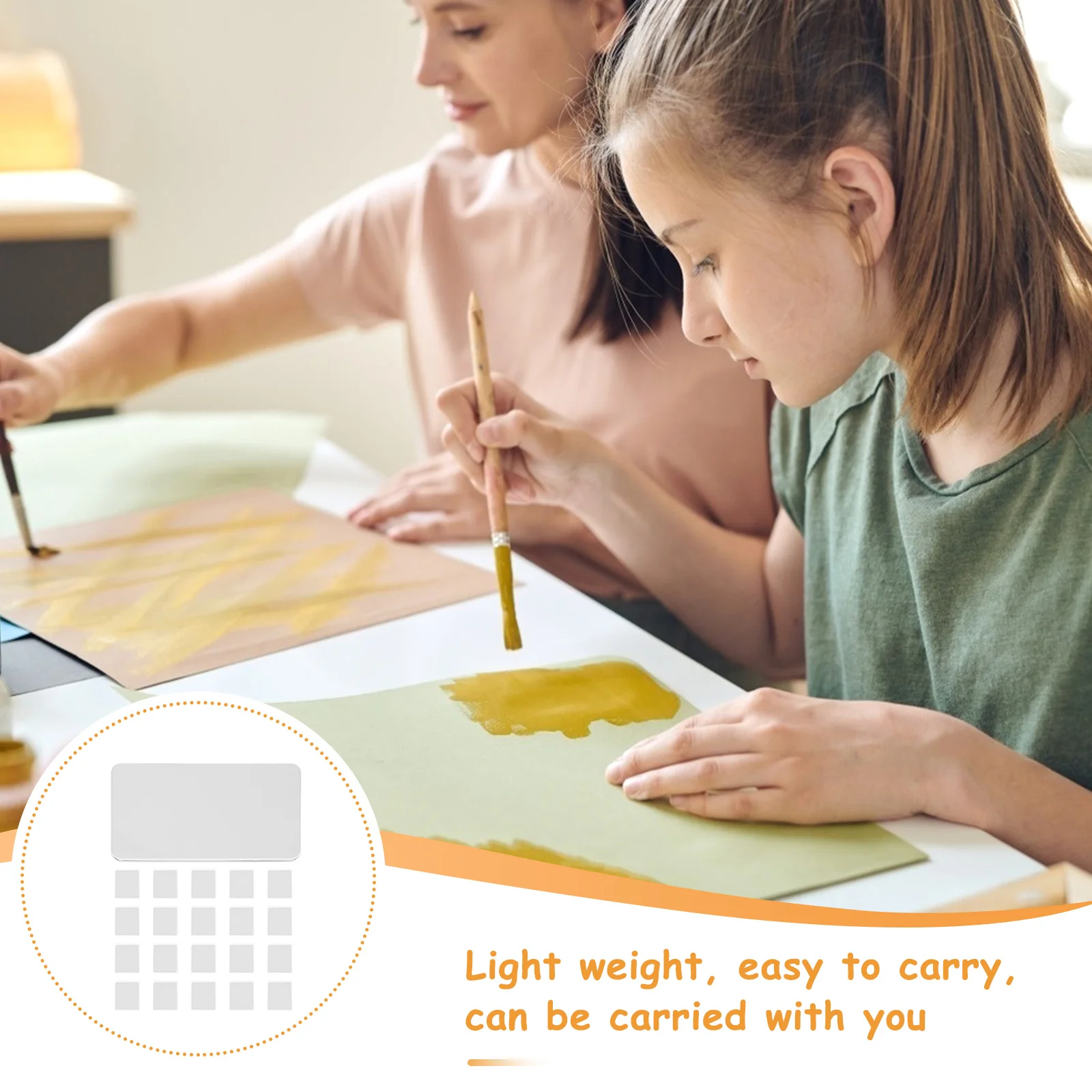 

1 set 1 Set Watercolor Paint Box Portable Acrylic Mixing Storage Tin With Compartments For Artists Students Travel Art Supply