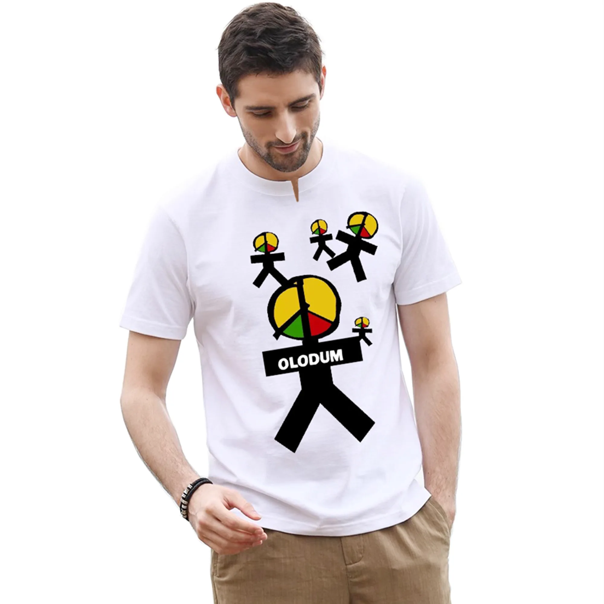 Fashion Brazil Retro Antiwar OLODUM Cotton 100% White Tee Tshirt Summer -Michael Joseph Jackson