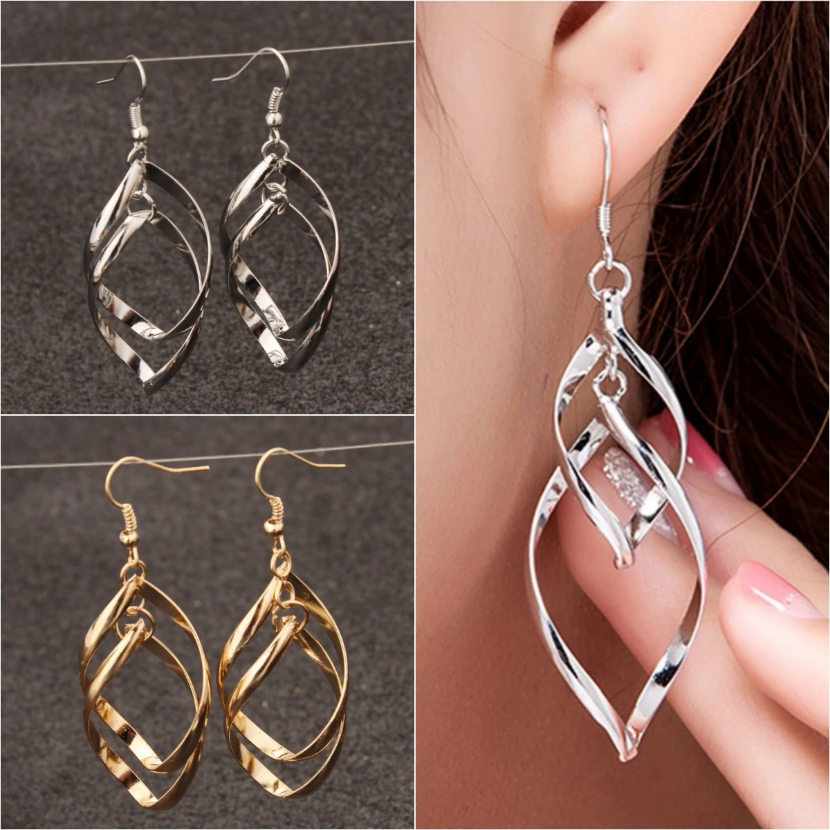 2024 Korean Long Statement Earrings Geometric Hollow Leaf Tassel Dangle Drop Earring For Women Fashion Jewelry Oorbellen Brincos