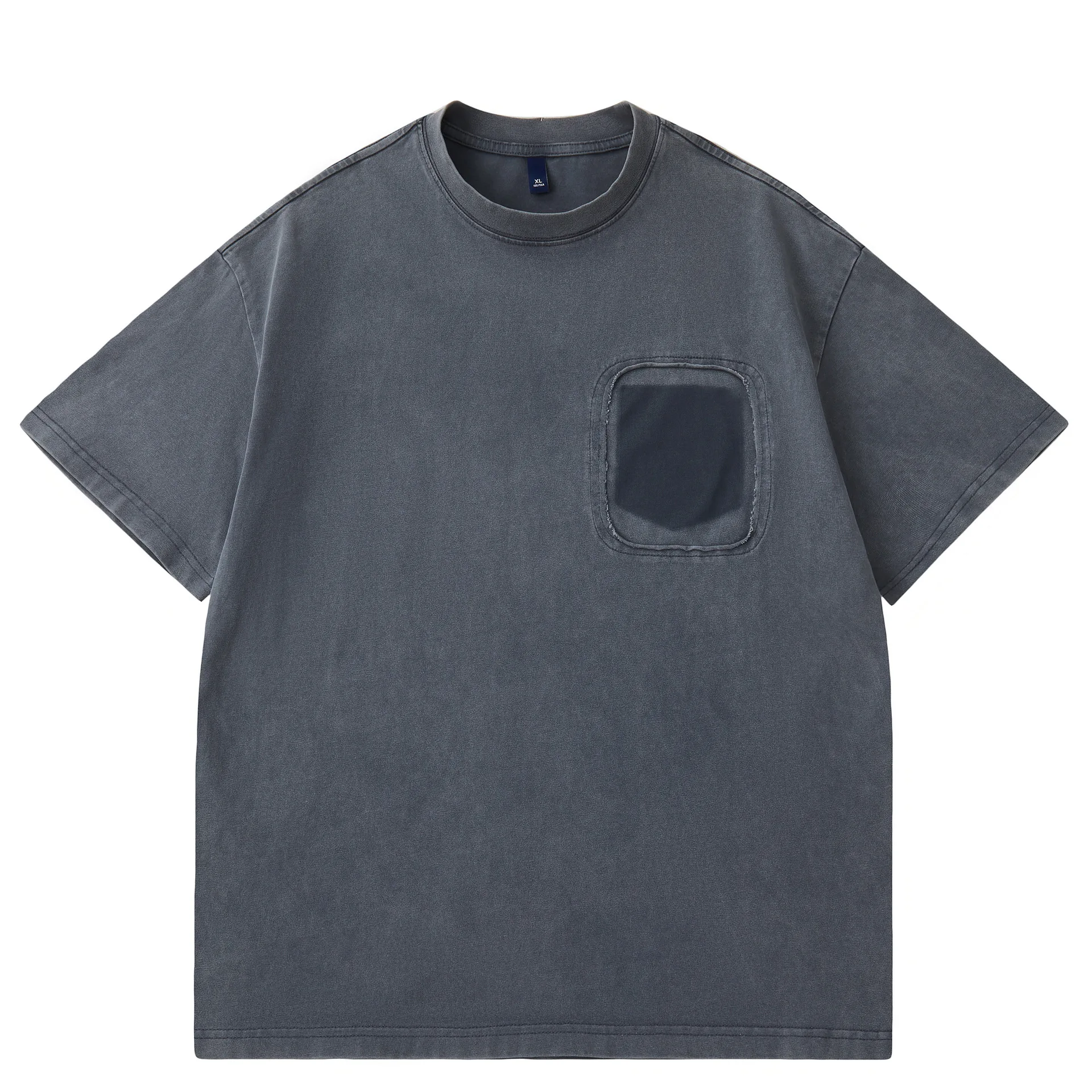 New 290G Washed Summer Japanese Retro Amikaji Pocket Patchwork Men's and Women's Loose Work Clothes