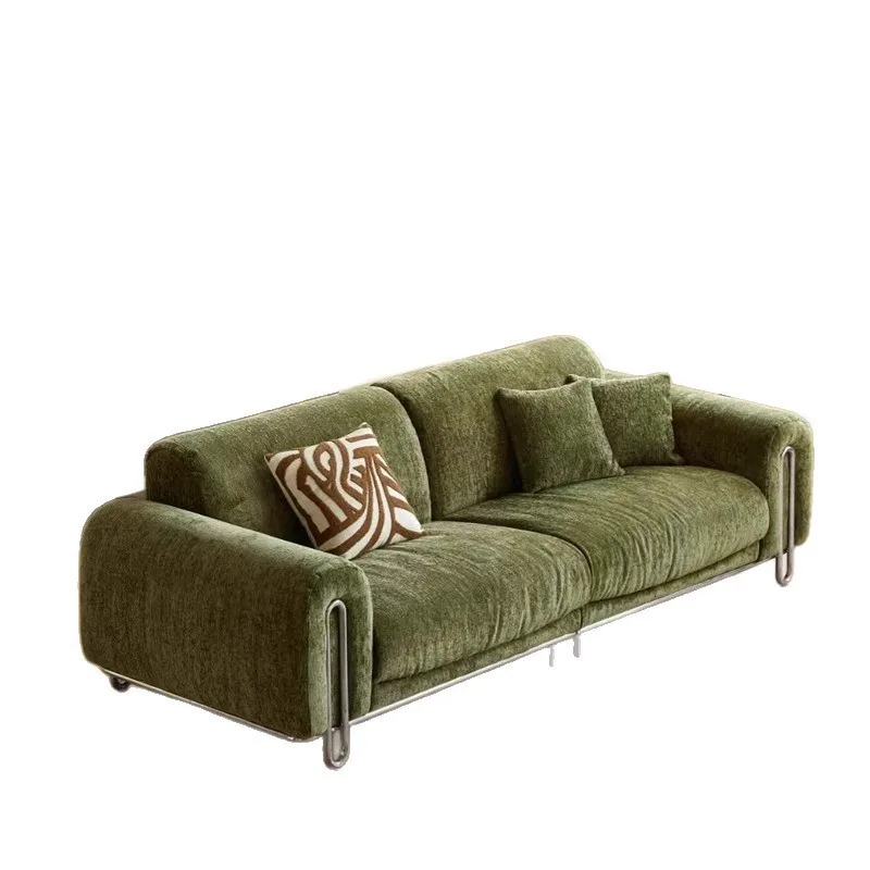 # Hochlehniges Sofa mit Kissen, dem zur Reinigung zerlegen werden kann, Retro und luxuriöses Stoffsofa
