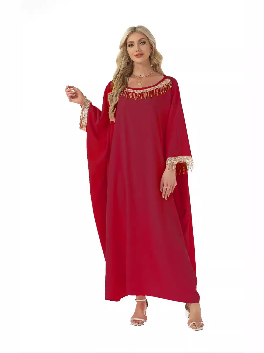 Eid Muslim Abaya for Women Arab Long Robe Party Dresses Tassels Jalabiya Ramadan Abayas Kaftan Islam Vestidos Dubai Morocco