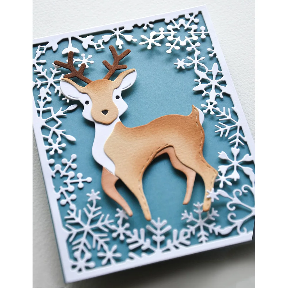 Lucky Goddess Metal Cutting Dies Snowflake Frame Diy Scrapbooking Photo Album Decorative Embossing Paper Card Crafts