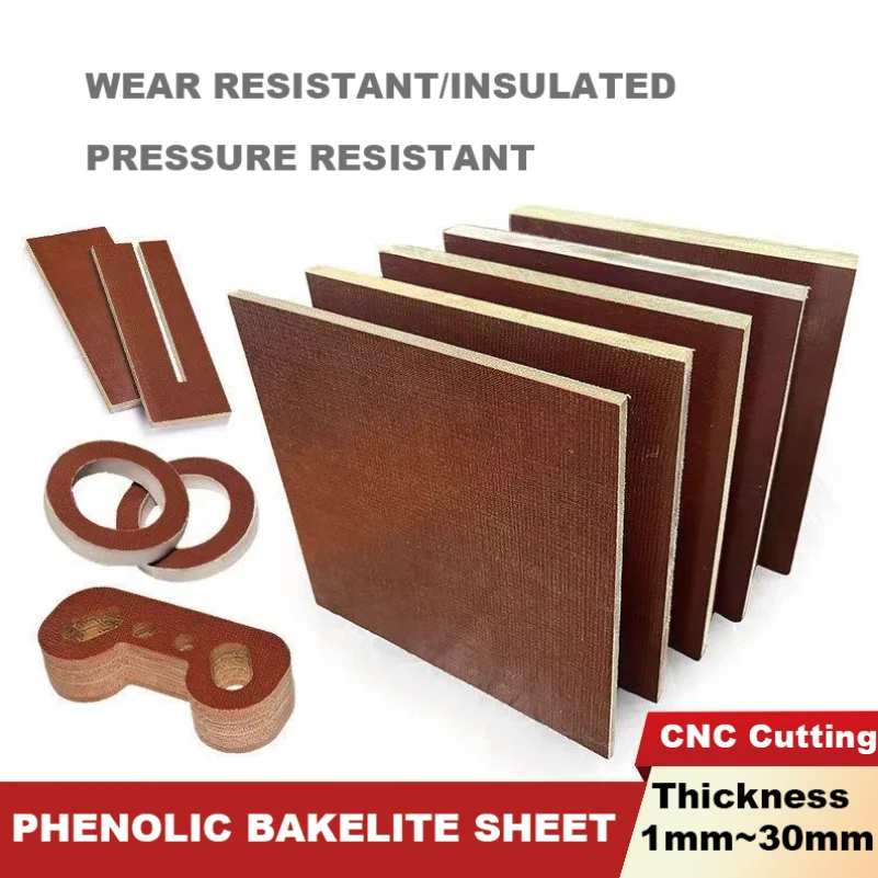 Thick 1~30mm Brown Wear-Resistant Phenolic Bakelite Sheet High Temperature Resistant Insulated Board CNC Cutting Customization
