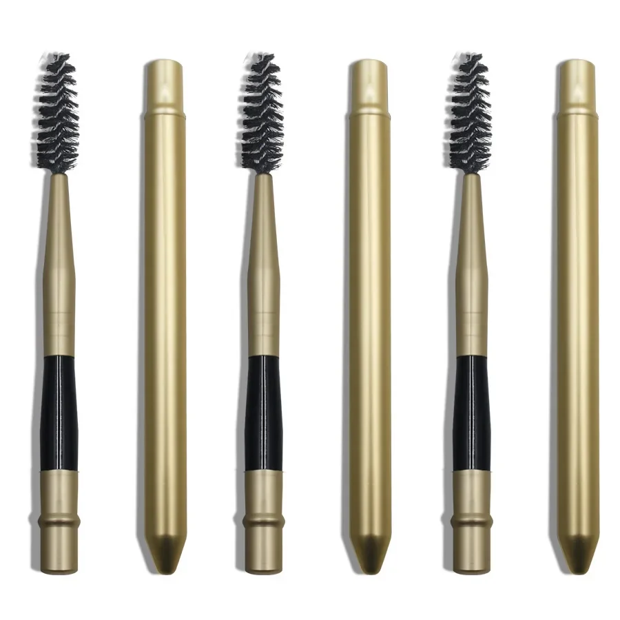 1pcs Metal Tube Eyelash Brush Bright Gold Silver Rose Gold Eyelash Brush Makeup Tool Brush Wholesale Beauty Cosmetics Tools