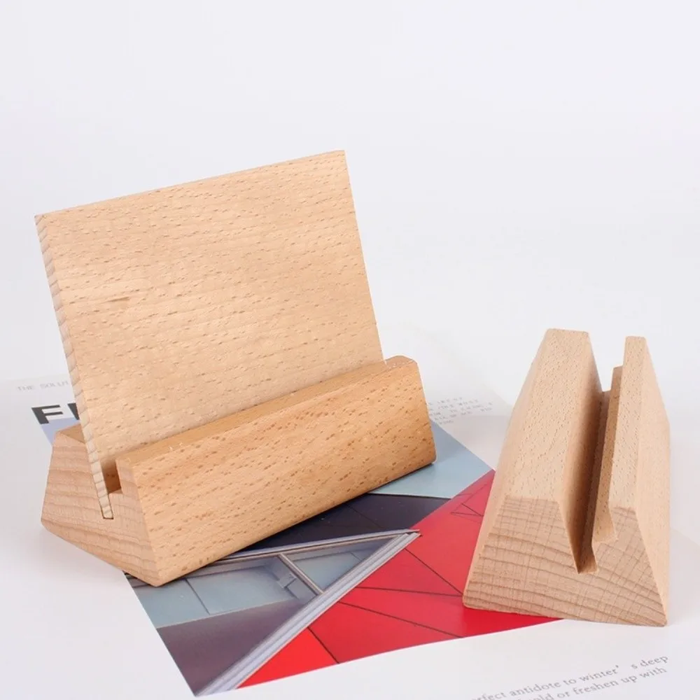 Durable Wooden Wooden Calendar Base with Backboard Multifunctional Desk Calendar Stand Table Number Sign Holder Menu