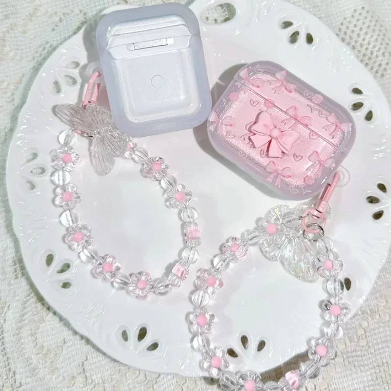 ل أبل AirPods 4 2 1 Pro2 الفاخرة القوس تصميم سماعة لاسلكية تعمل بالبلوتوث حقيبة سماعة الاذن واقية مع حزام قلادة ل AirPods 3 حالة