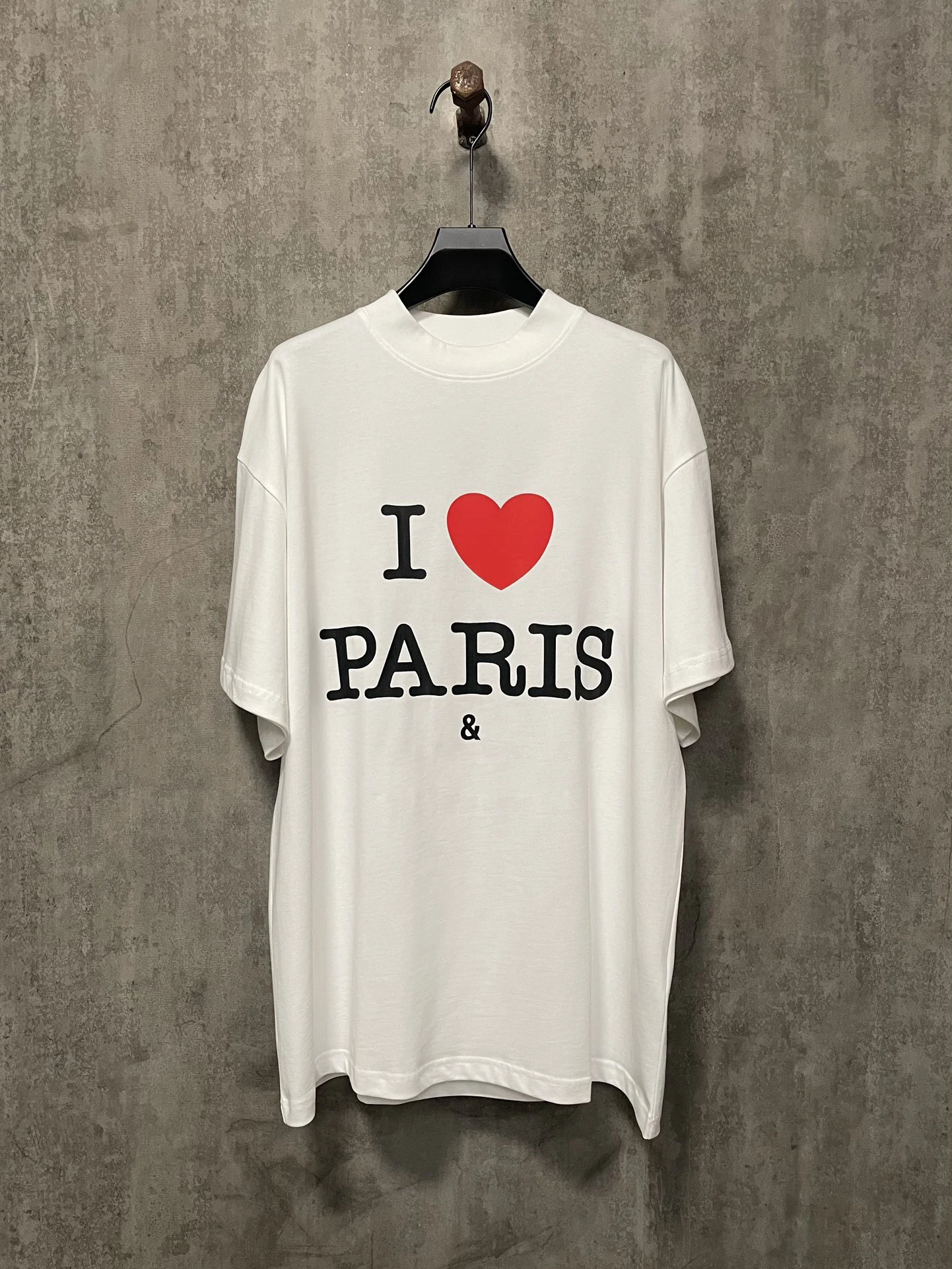 

24SS High Quality I LOVE PARIS T shirt Men Women Streetwear Hiphop Oversized Men Casual Cotton T-Shirt