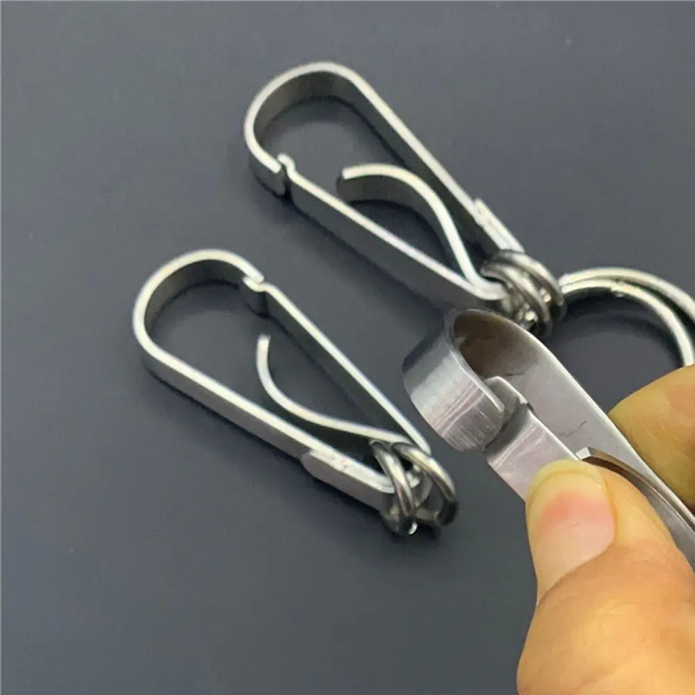 Business Style Carabiner Key Clip Theft-resistant Smooth Stainless Steel Men Key Rings Polishing Anti-fingerprint Car Key Chain