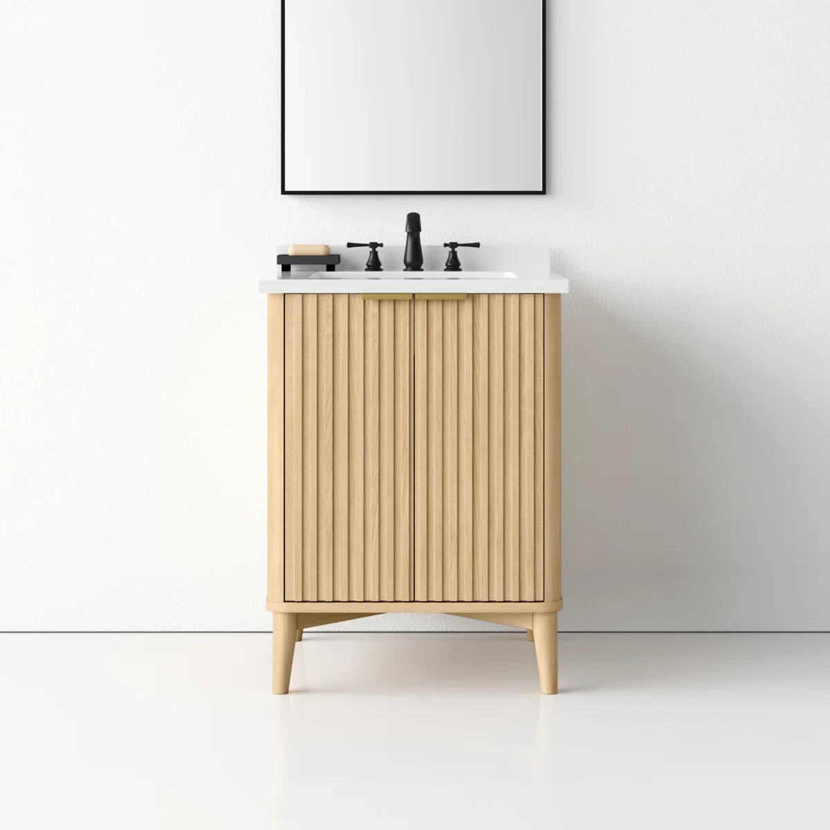 

！@Combohome High-end Furniture Bathroom Vanity Cabinet Floor Standing Solid Wood MDF Bathroom Storage Cabinet With Sink