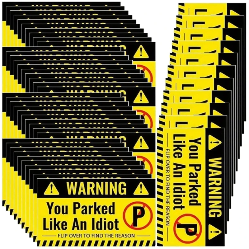 50pcs Parking Alert Cards Paper Parking Warning Cards Alert for Effective Management of Unauthorized Vehicle Placement