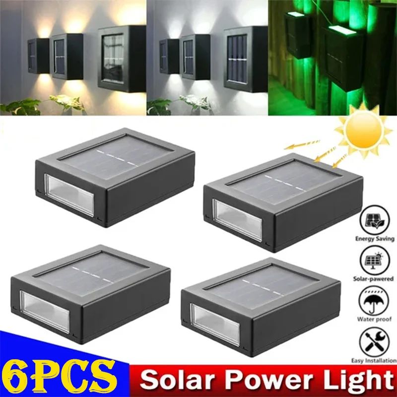 

Solar Up and Down Spot Lights Outdoor, Street Wall Light Lamp Solar Powered Sunlight Waterproof Solar Lamp Garden Decorative