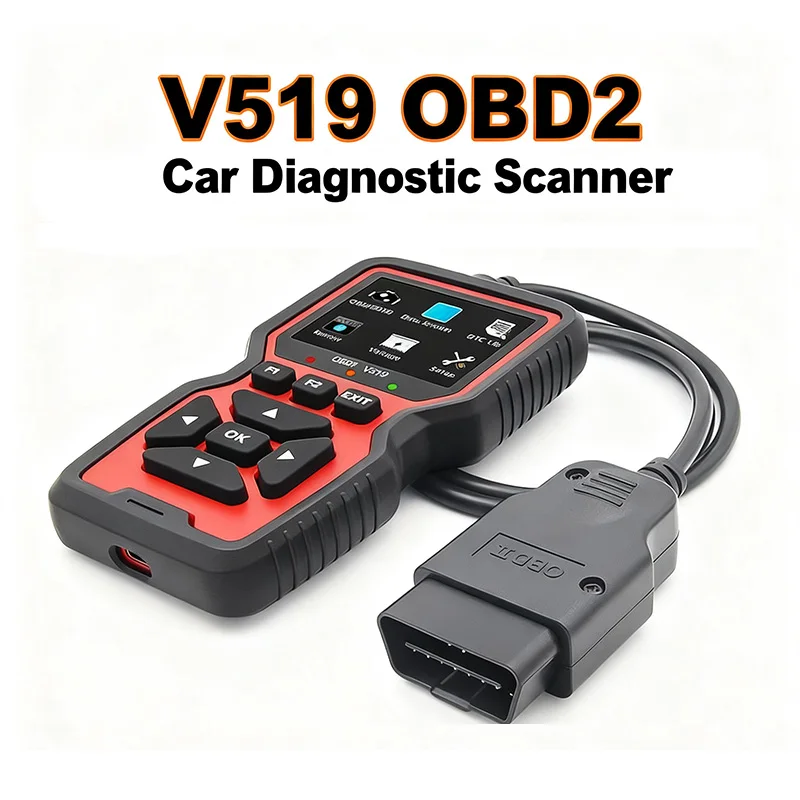 

OBD2 Scanner V519 Voltage Tester Engine Fault Code Reader Car Diagnostic Scanner Charging Tester Automotive Tools Fixd Scanner